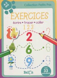 Exercices 5-6 ans : écrire, tracer, coller 1, 2, 3