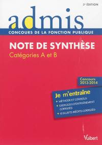 Note de synthèse : catégories A et B : concours 2013-2014