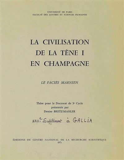 Civilisation de la Tene I en Champagne