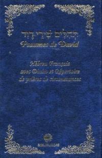 Psaumes de David : hébreu français avec Dinim et répertoire de prières de circonstances : bleu tehilim