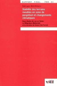 Stabilité des terrains meubles en zone de pergélisol et changements climatiques : deux études de cas en Valais : le Ritigraben (Mattertal) et la moraine du Dolent (Val Ferret), rapport final