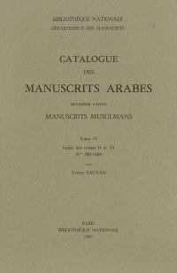 Catalogue des manuscrits arabes. Vol. 2-4. Manuscrits musulmans : index des tomes II et III, n°590-1464