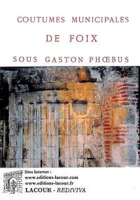 Coutumes municipales de Foix sous Gaston Phoebus : d'après le texte roman de 1387, et accompagnées de pièces justificatives