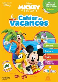 Cahier de vacances Mickey et ses amis : de la petite section à la moyenne section, 3-4 ans
