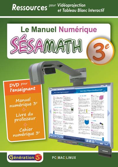 Manuel numérique Sésamath 3e : DVD pour l'enseignant