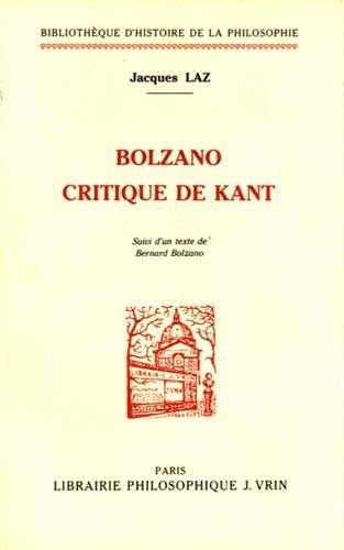 Bolzano critique de Kant
