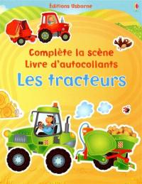 Les tracteurs : complète la scène, livre d'autocollants