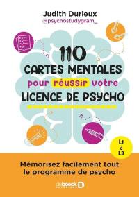 110 cartes mentales pour réussir votre licence de psycho : mémorisez facilement tout le programme de psycho : L1 à L3