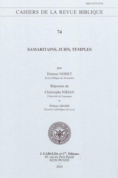 Samaritains, Juifs, temples