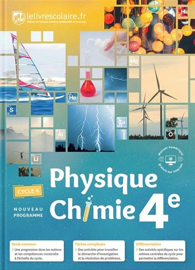 Physique chimie 4e, cycle 4 : nouveau programme