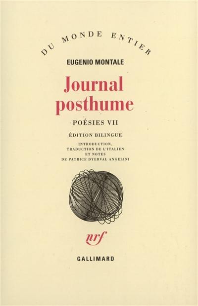 Poésies. Vol. 7. Journal posthume