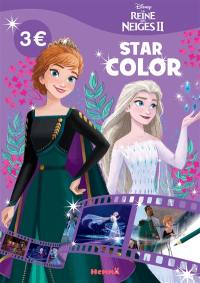 La reine des neiges II : Anna et Elsa, fond mauve : star color